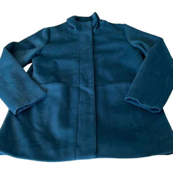 Time for Me Teal Blue Coat Mid Weight Winter Lined Zipper Woman Size Large - Picture 4 of 13